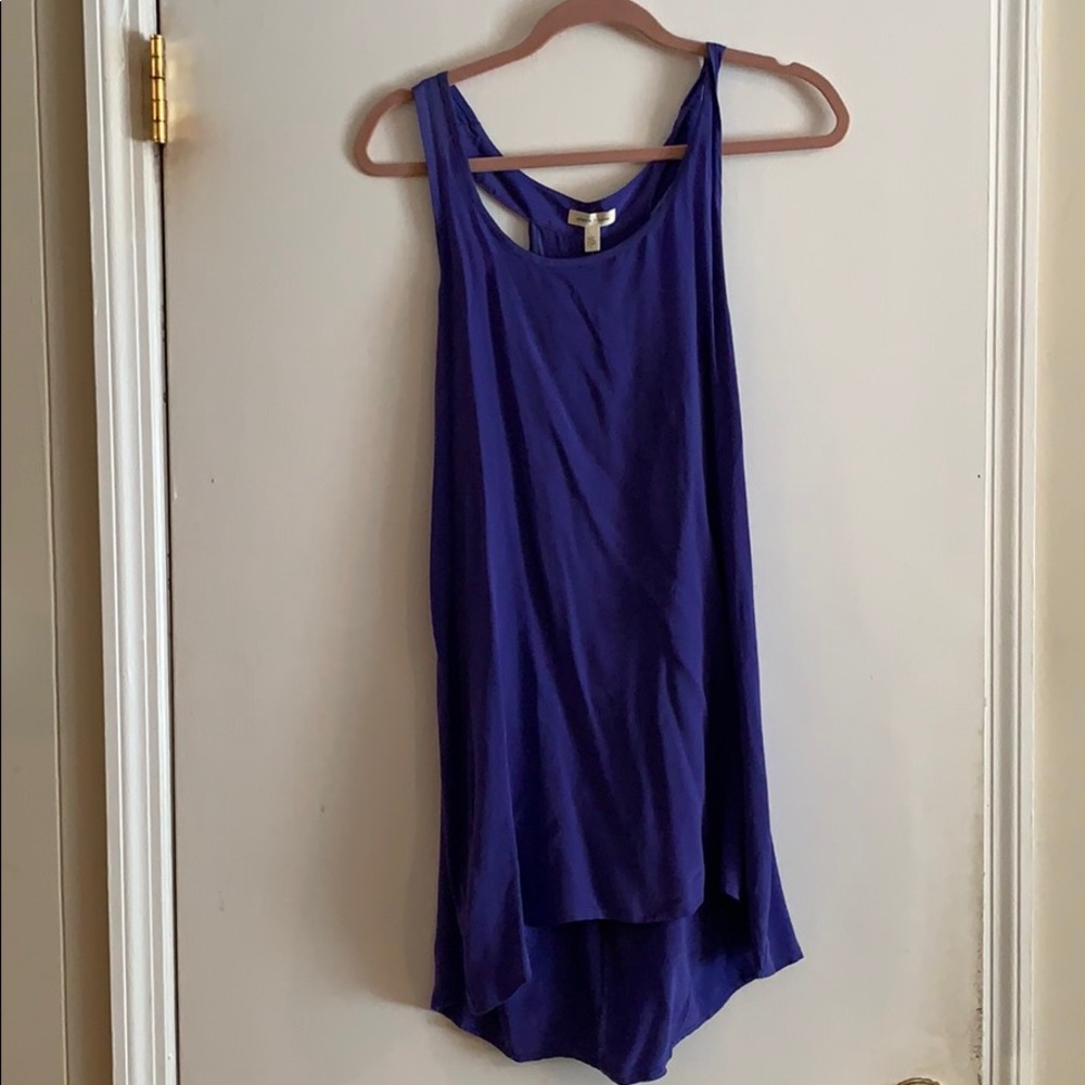 Purple dress with ruffle detail on back
